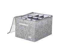 Periea 'Vera' Shoe Storage Box Organiser for Wardrobe, Fits 12 Pairs - Space Saving Shoes Holder with Clear Lids, Stackable Large Shoe Box Storage Containers - Grey Tweed