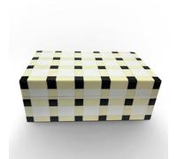 Perilla Home Home Decor Decorative Storage Wooden Box Small Ikigai Organizer Stash Craft Trinket Memory Keepsake Jewelry Box, for Men and Women, Gifts For All Black Light Yellow and off white (Cato)