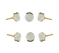 Perilla Home Round Stone White knobs Set of 6 Cabinet Hardware Finger Pull Kitchen Cupboard Metal Door Dresser Wardrobe and Drawers Pull