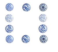 Perilla Home Set of 10 Blue Taylor Ceramic Drawer knobs Diameter 1.5" Cupboard Glass Door Knobs Dresser Wardrobe and Drawer Pull (Blue)