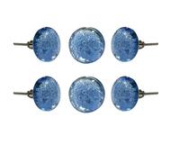 Perilla Home Set of 6 Crystal Knobs for Cabinet & Drawers Decorative Glass Knobs for Home Kitchen Cabinet Hardware Cupboard Glass Door Dresser Wardrobe and Drawer Pulls (Cola Water)