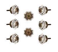 Perilla Home Set of 8 Crystal Knobs - Decorative Glass Knobs - for Home Decor, Kitchen, Cabinet, Hardware, Cupboard, Glass Door, Dresser, Wardrobe,Closet and Drawer Pulls (Clear)