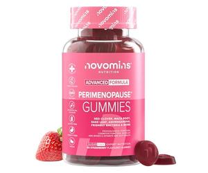 Perimenopause Gummies - Perimenopause Supplements with Red Clover, Sage Leaf, Zinc, Ashwagandha - Sugar-Free - Vegan - Peri & Menopause Supplements - Hormone Balance for Women - 60 Gummies - Novomins