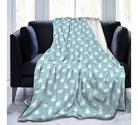 Perinsto Cute Cartoon Polar Bear Throw Blanket Ultra Soft Warm All Season Decorative Fleece Blankets for Bed Chair Car Sofa Couch Bedroom 60" X 50"