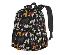 Perinsto Cute Dogs Animals Print Backpack Laptop Backpack For Men Women, Lightweight Daypack Bookbag Rucksack For Daily Commutes Business Travel Hiking Camping