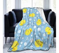 Perinsto Cute Rubber Ducks Throw Blanket Ultra Soft Warm All Season Decorative Fleece Blankets for Bed Chair Car Sofa Couch Bedroom 50"X40"