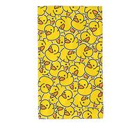 Perinsto Cute Rubber Ducky Hand Towel Yellow Cartoon Ducks Decorative Fingertip Towels Multipurpose for Bathroom Kitchen Gym and Spa, 27.5" X 15.7"