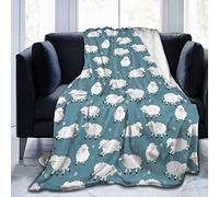 Perinsto Cute Sheep Throw Blanket Ultra Soft Warm All Season Cartoon Animals Decorative Fleece Blankets for Bed Chair Car Sofa Couch Bedroom 60"X50"
