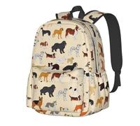 Perinsto Dog Animals Print Backpack Laptop Backpack For Men Women, Lightweight Daypack Bookbag Rucksack For Daily Commutes Business Travel Hiking Camping