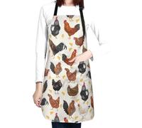 Perinsto Domestic Hens Roosters And Chickens Waterproof Apron With 2 Pockets Kitchen Chef Aprons Bibs For Cooking Baking Painting Gardening Grooming