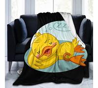 Perinsto Lazy Duck Cute Duckling Sleeping Throw Blanket Ultra Soft Warm All Season Decorative Fleece Blankets for Bed Chair Car Sofa Couch Bedroom 60"X50"