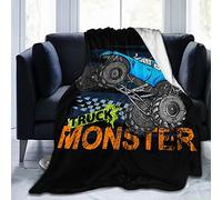 Perinsto Monster Truck Print Throw Blanket Ultra Soft Warm All Season Decorative Fleece Blankets for Bed Chair Car Sofa Couch Bedroom 80"X60"