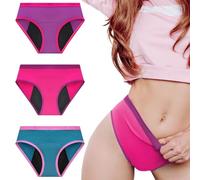 Period Pants for Teenage Girls | Bamboo Fiber material | Honeycomb Absorption, Breathable, Antibacterial | Eco-Friendly Reusable | Teenager, Teen | Heavy & Light flow | Light Incontinence (Pack of 3)