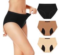 Period Pants for Women Leak Proof Period Underwear Heavy Flow Mid Waisted Full Coverage Cotton Comfort Knickers 3 Pack