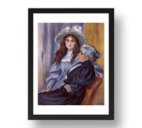 Period Prints Berthe Morisot,Daughter Julie Manet 1894 by Pierre Renoir, vintage art, A3 reproduction in 17x13 Black Frame