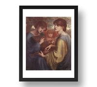 Period Prints Bower Meadow-c1871 72 by Dante Gabriel Rossetti, vintage Pre-Raphaelite art, A3 reproduction in 17x13 (A3) Black Frame