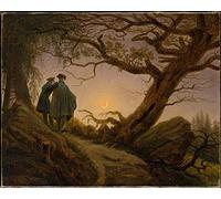 Period Prints Caspar David Friedrich - Two Men Contemplating the Moon (ca. 1825-30)
