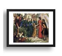 Period Prints Dante Alighieri-Beatrice Dante 1855 by Dante Gabriel Rossetti, vintage Pre-Raphaelite art, A3 reproduction in 17x13 (A3) Black Frame