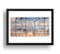 Period Prints Flags (Midland Hotel, Morecambe) 1933 by Eric Ravilious, vintage art, framed A3 reproduction poster print in 17x13 inch frame