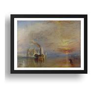 Period Prints J. M. W. Turner: The Fighting Temeraire Tugged To Her Last Berth To Be Broken Up 1838 1839, vintage art, poster in A2(24x17) Black Frame