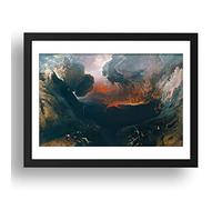 Period Prints John Martin: The Great Day Of His Wrath 1853, vintage art, poster in A2(24x17) Black Frame