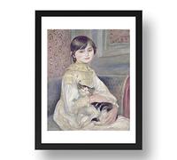 Period Prints Julie Manet 1887 by Pierre Renoir, vintage art, A3 reproduction in 17x13 Black Frame