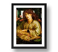 Period Prints La Donna Della Finestra 1879 by Dante Gabriel Rossetti, vintage Pre-Raphaelite art, A3 reproduction in 17x13 (A3) Black Frame