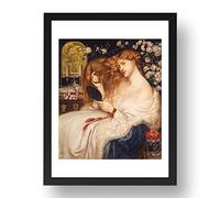 Period Prints Lady Lilith 1867 by Dante Gabriel Rossetti, vintage Pre-Raphaelite art, A3 reproduction in 17x13 (A3) Black Frame