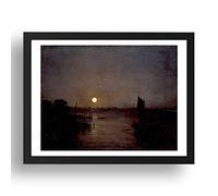 Period Prints Moonlight, a Study at Millbank, 1797 by Joseph Mallord William Turner, vintage art, reproduction print in A2(24x17) Black Frame