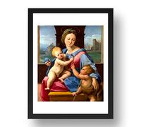 Period Prints RAPHAEL: Aldobrandini Madonna (Garvagh Madonna), vintage art, historic print, A3 reproduction in 17x13 Black Frame
