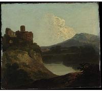 Period Prints Richard Wilson - Welsh Landscape with a Ruined Castle by a Lake, Poster