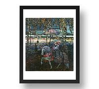 Period Prints Riding Couple 1907 by Wassily Kandinsky, vintage art, framed A3 reproduction poster print in 17x13 inch frame