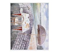 Period Prints Tea at Furlongs 1939 South Downs by Eric Ravilious, vintage art, framed A3 reproduction poster print in 17x13 inch frame