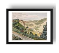 Period Prints The CauseWay WiltshireDowns1939 by Eric Ravilious, A2(24x17) Black Frame