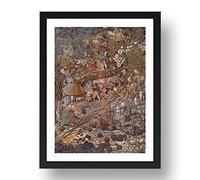 Period Prints the fairy feller's master-stroke by R. Dadd, vintage art, reproduction print in A2(24x17) Black Frame