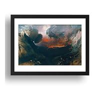 Period Prints the great day of his wrath by John Martin, vintage art, A3 reproduction in 17x13 (A3) Black Frame