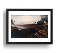 Period Prints the last judgement by John Martin, 1853, vintage art, A3 reproduction in 17x13 (A3) Black Frame