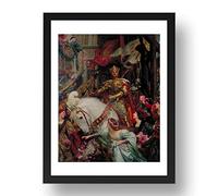 Period Prints the two crowns by Sir Frank Dicksee, 1900, vintage art, A3 reproduction in 17x13 (A3) Black Frame