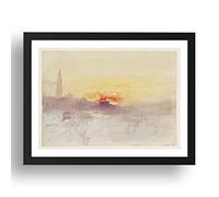 Period Prints Venice at Sunrise from the Hotel Europa, with the Campanile of San Marco, 1840 by Joseph Mallord William Turner RA, A3 reproduction in 17x13 inch frame