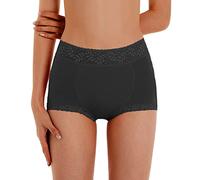 Period Underwear Lace Edge Sexy Pants Fashion Solid Breathable Fancy Cute Big Size Women's Underwear Shorts For Women Uk Long Leg Knickers For Women (Black, XL)