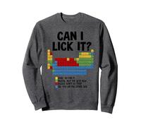 Periodic Table Can I Lick It Sweatshirt, Adult Unisex, Dark Heather Grey, XX-Large