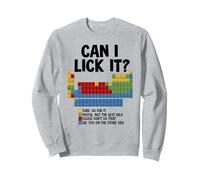 Periodic Table Can I Lick It Sweatshirt, Adult Unisex, Heather Grey, Small
