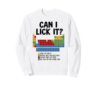 Periodic Table Can I Lick It Sweatshirt, Adult Unisex, White, Medium