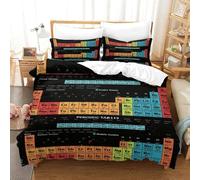 Periodic Table Design-Chemistry Education Style Duvet Cover Sets 3 PCS Hotel Quality Quilt Cover Bedding Sets Bed Covers with Pillowcases with Zipper Closure Ultra Soft Anti Allergic Microfiber Double