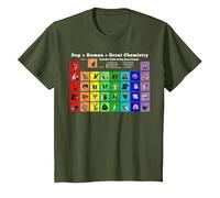 Periodic Table of Dogs Science Chemistry T-Shirt, Youth, Olive Green, 2T