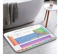 Periodic Table of Element Bathroom Rug Mat, Chemistry Student Science Teaching Elements Premium Educators Atomic Memory Foam Bath Rugs Carpet for Bathroom Floor, Tub and Shower 20" x 32"