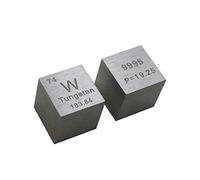 Periodic Table of Elements 10mm Pure Metal Cube Tungsten Carbon Nickel Copper, Density Up to 99.99%, for Element Collections Lab Experiment Material Hobbies Substance Block Display (Tungsten)