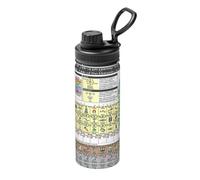 Periodic Table of Elements 18oz (530ml) Sports Water Bottle-Full Wrap Print Design,Double-Wall Vacuum Insulated, Leakproof, Stainless Steel Thermal Flask for Gym Hiking Travel