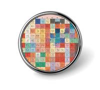 Periodic Table of Elements Button Pin Personalized Metal Lapel Pins Badges Classic Round Brooch Pin Novelty Unique Enamel Pins Cute Funny Pinback Button Badge for Jackets Backpacks Bags Coat