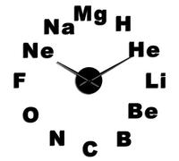 Periodic Table of Elements DIY Giant Wall Clock Chemistry Science Mirror Stickers Frameless Large Wall Watch Classroom Decor Art(Black,27inch)